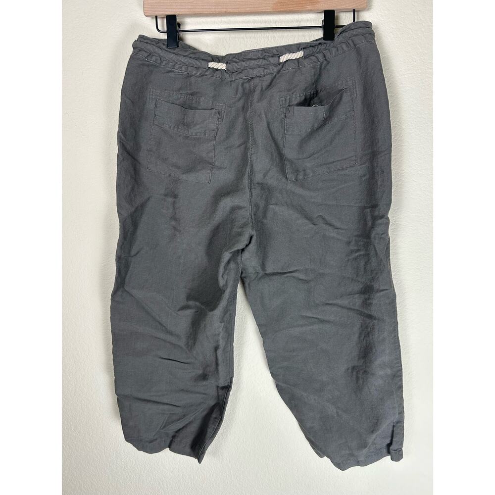 Sandro Women's Size 10 Linen Pants Cropped Lagenlook Rope Belt Bottoms - Picture 9 of 9